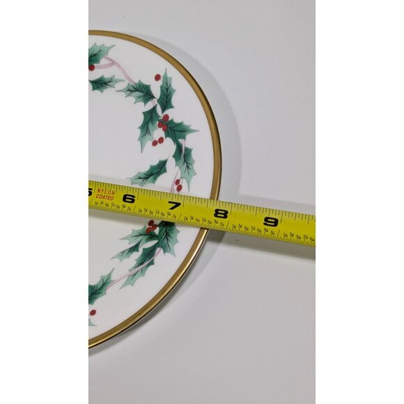 Mikasa Ribbon Holly Salad Plates Set Of 4 With Box Fine China Christmas Design - Picture 6 of 16